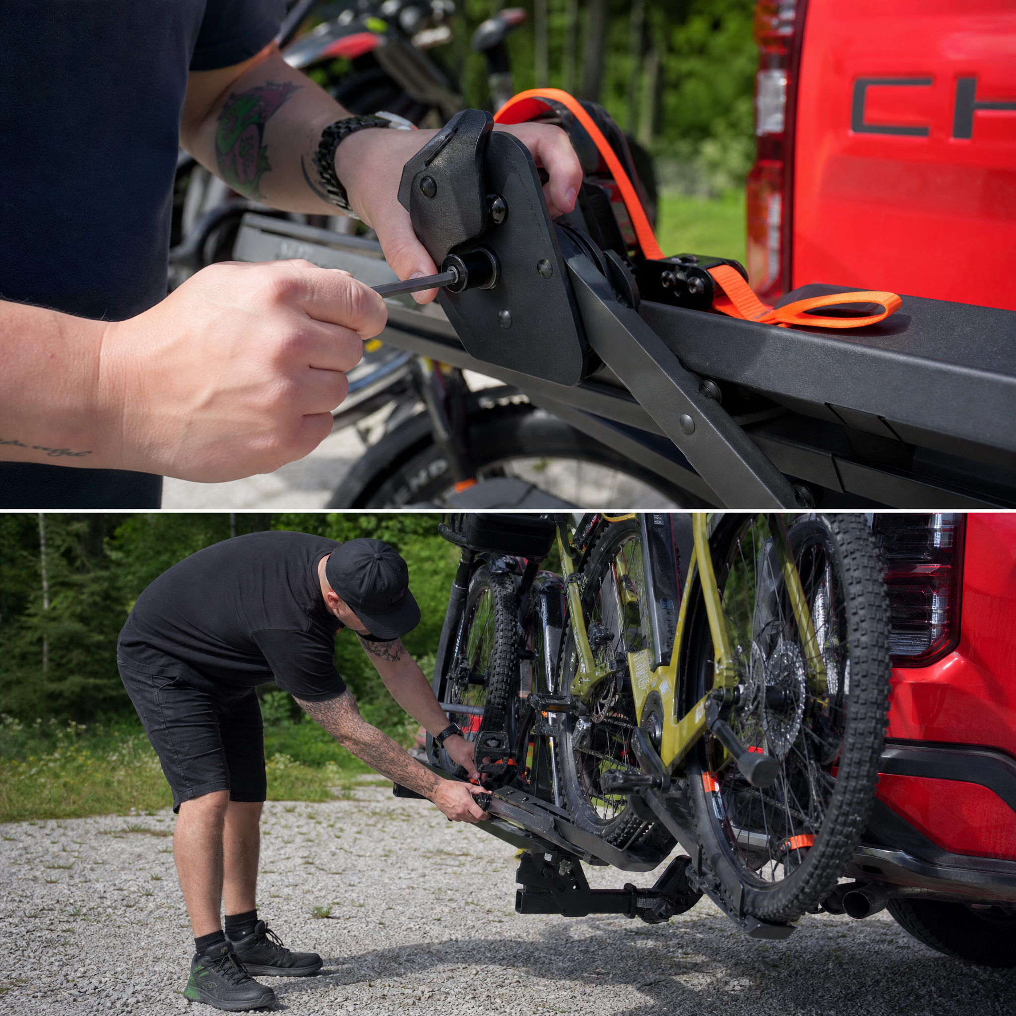 Owner tightening an accessible VANTANA rack fastener with a compact hand tool
